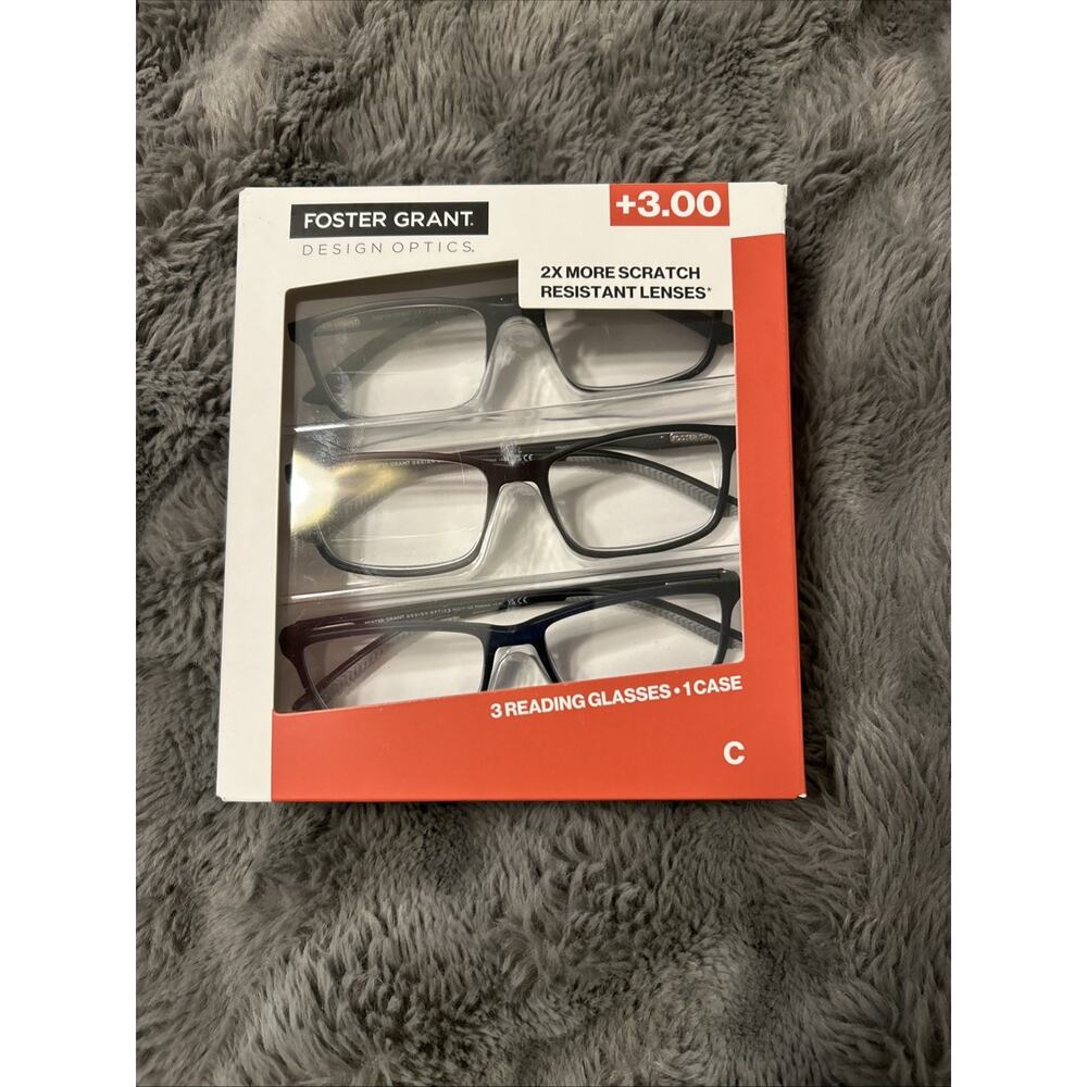 Design Optics #666 Classic Rectangle Reading Glasses 3-Pack +3.00